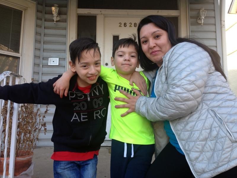 Gabriela Baraja, right, and her sons Melvin Garcia, left, and Antonio Garcia pose for a photo at their home in Chicago on Wednesday, Feb. 22, 2017. As President Donald Trump moves ahead with a nationwide immigration crackdown, school principals in Ch