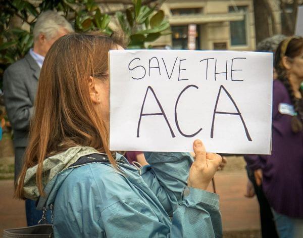 Supporters of Obamacare rally against its repeal in Washington, D.C. in February.