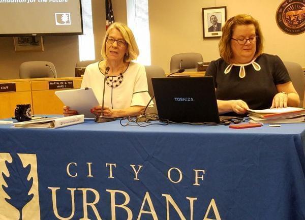 Urbana Mayor Daiane Marlin and Finance Director Elizabeth Hannan..