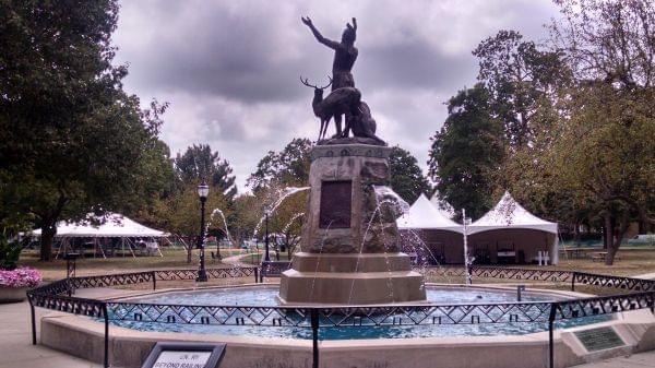 The Champaign Park District prepares West Side Park of Taste of Champaign-Urbana.