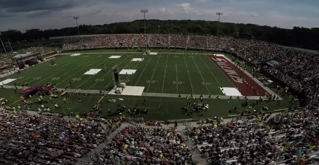 Saluki Stadium in Carbondale as eclipse totality nears.