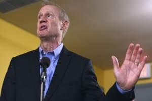 In this July 5, 2017 file photo, Illinois Gov. Bruce Rauner speaks during a news conference in Chicago.