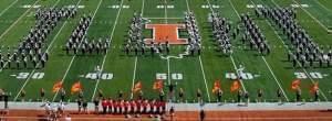 The Marching Illini performing at Memorial Stadium in Champaign.