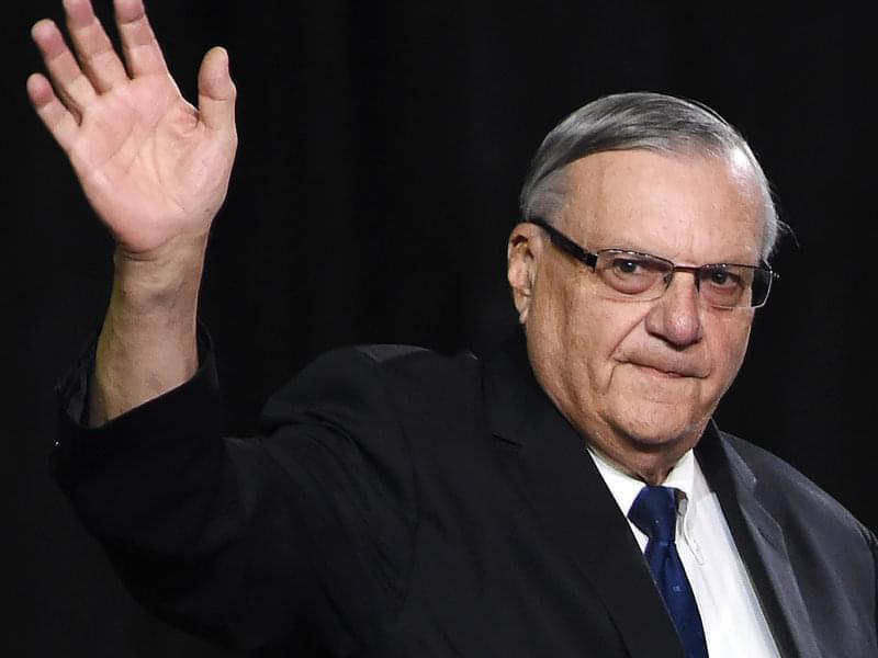 Joe Arpaio at a rally for then-candidate Donald Trump last October in Prescott Valley, Ariz. 