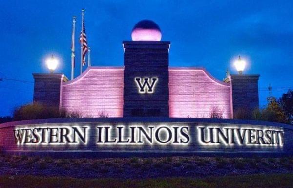 Entrance to Western Illinois University in Macomb.