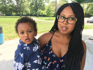 Tahwii Spicer and her son, Reece.