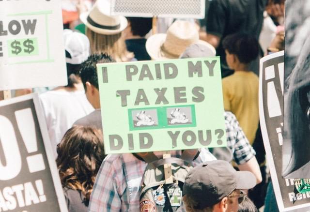 A tax protest in Los Angeles in April.