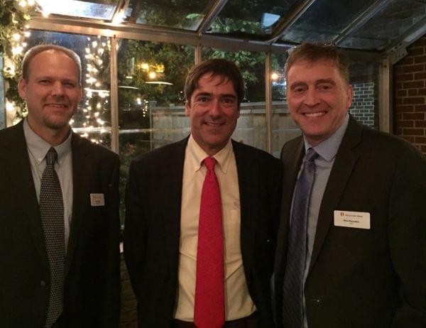 NPR science correspondent Richard Harris, with Illinois Public Media CEO Moss Bresnahan and Brian Moline at Silvercreek on Thursday October 19.