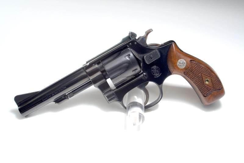 A Smith and Wesson revolver.