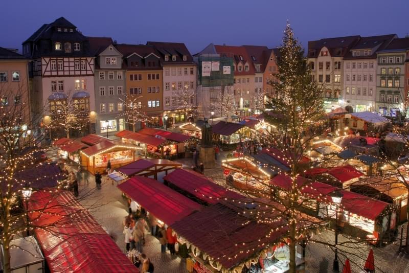 A traditional Christmas market in Jena, Germany.