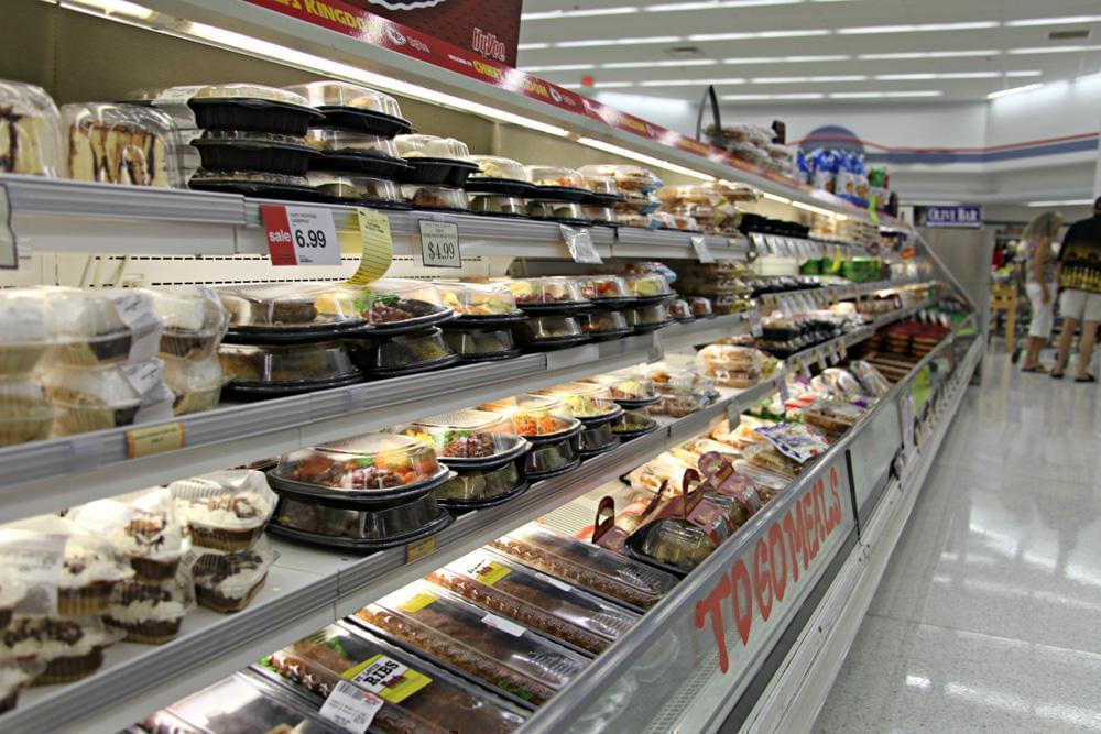 Food case at a grocery store.