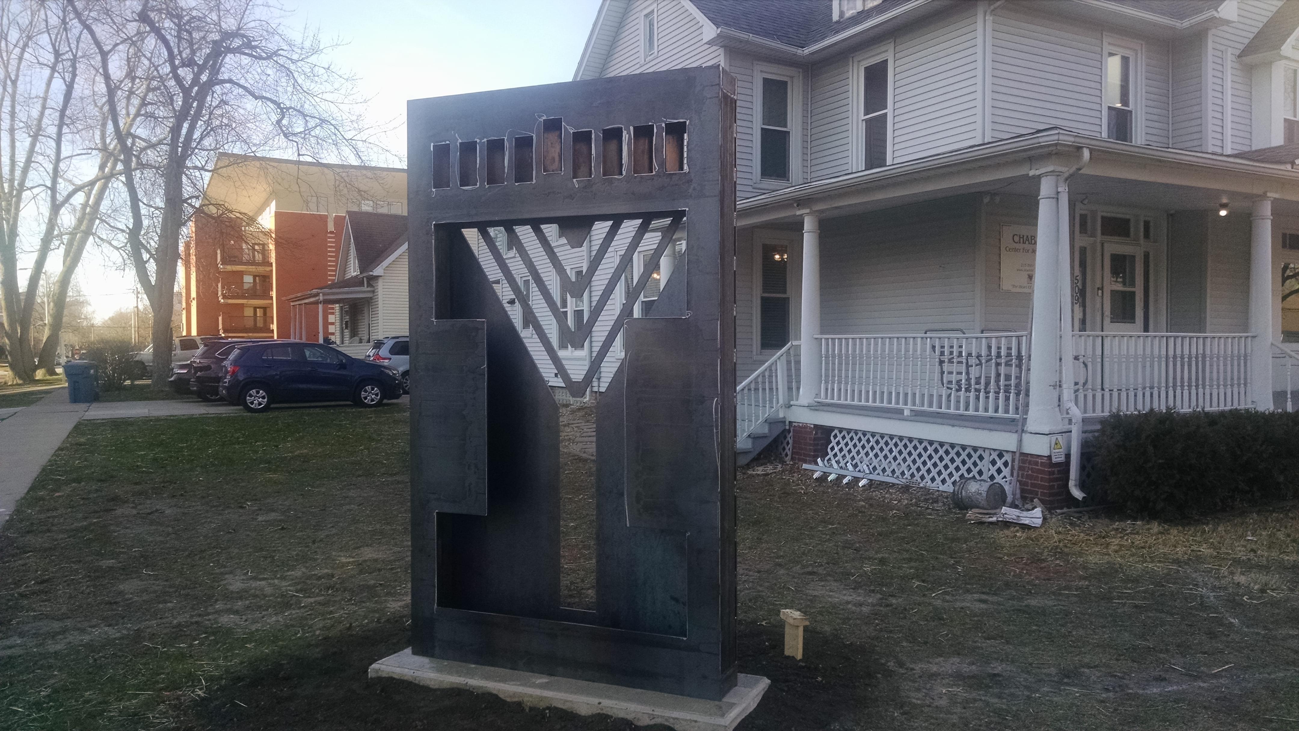 The New Illini Chabad Center for Jewish Life menorah