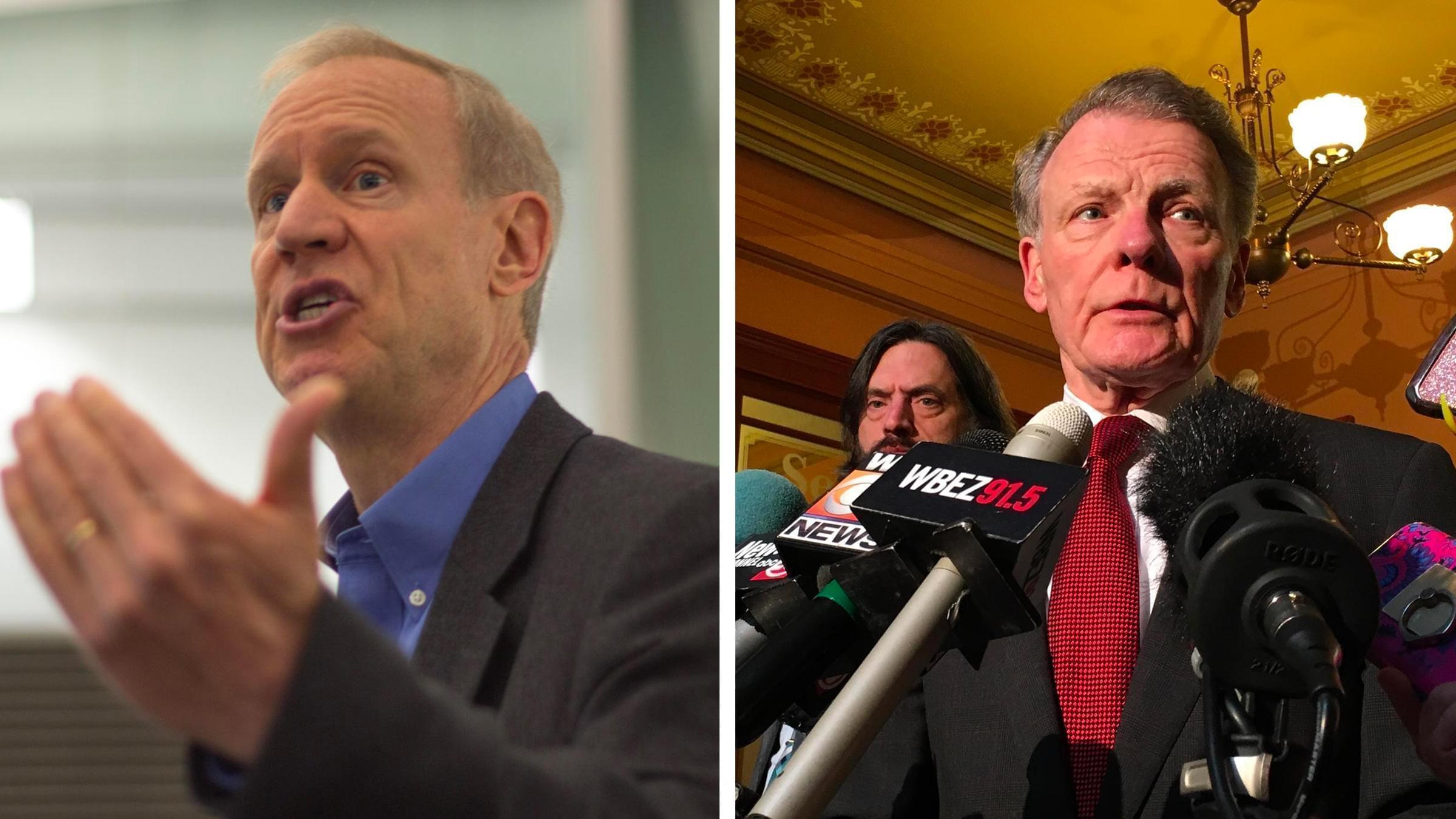 Governor Bruce Rauner and House speaker Michael Madigan