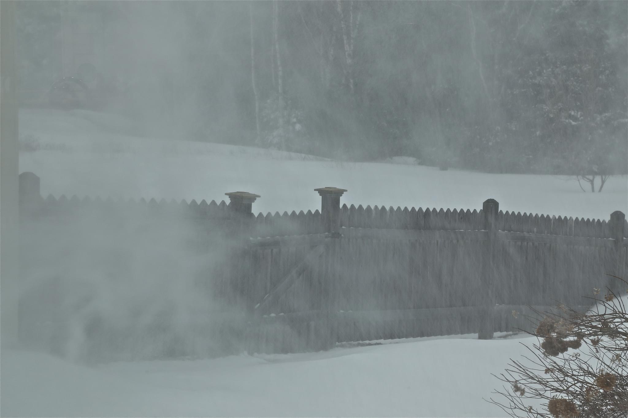 Blowing snow.