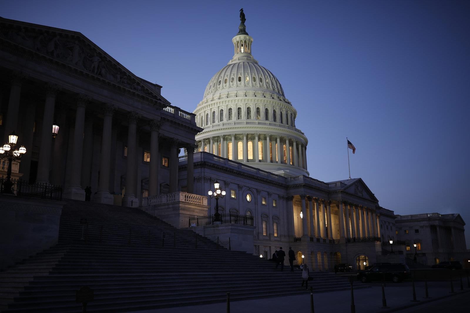 The U.S. Capitol is seen as lawmakers worked to avert a government shutdown Friday in Washington, D.C. 