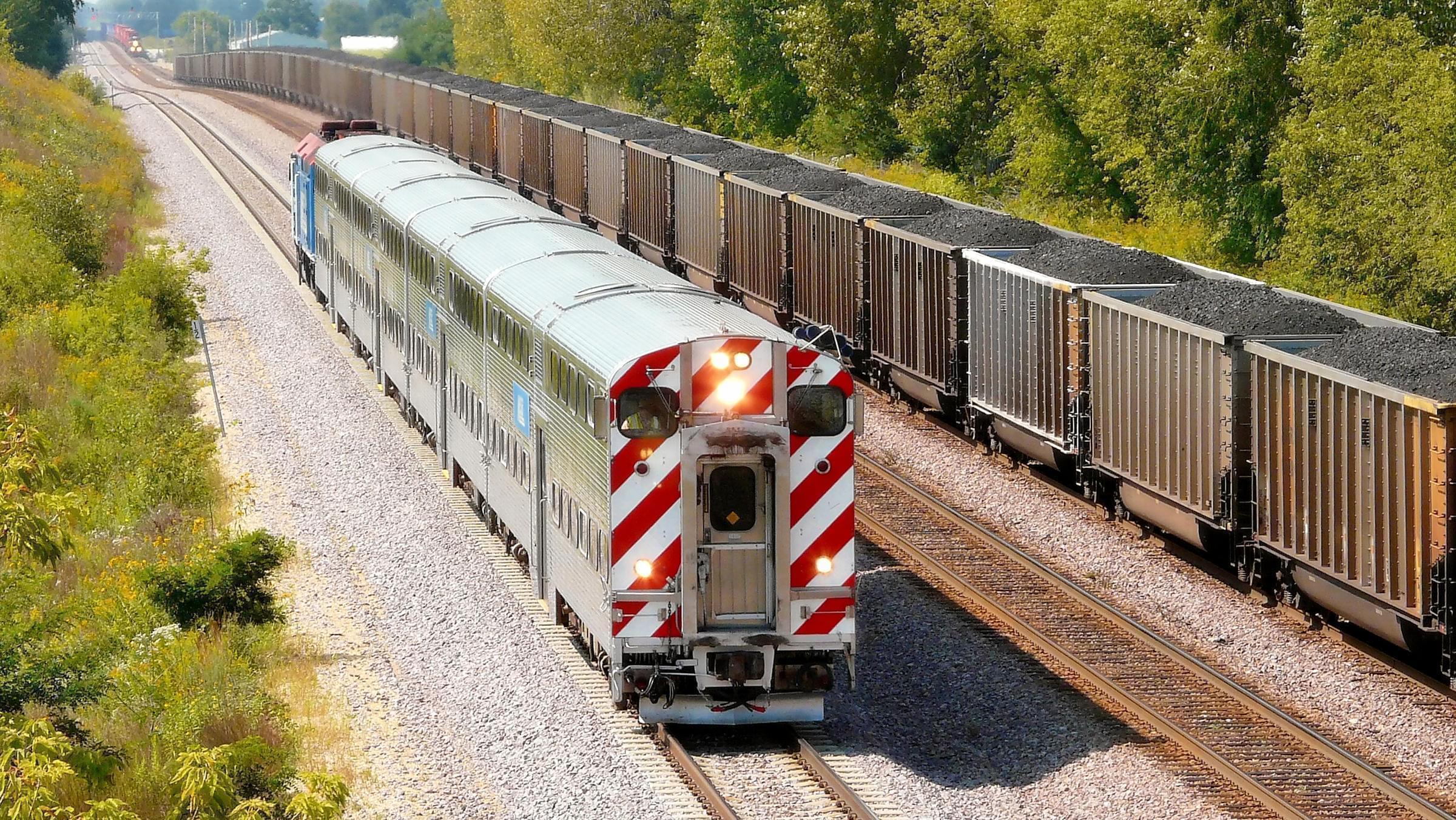 A freight training carrying coal heading for Chicago.
