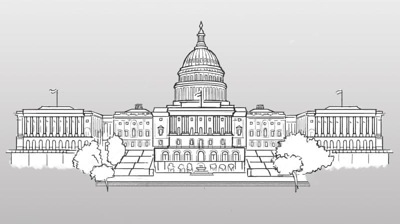 Illustration of the US Capitol.