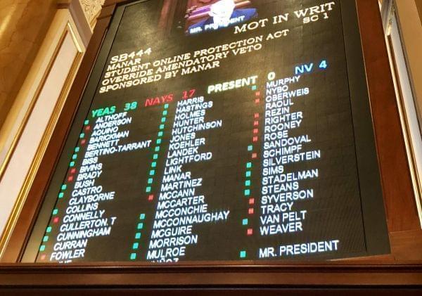 The Illinois General Assembly voted to override Gov. Bruce Rauner's veto of a school funding trailer bill.