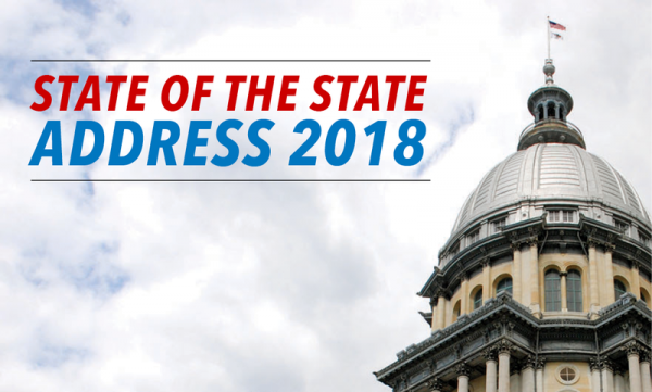 Illinois Governor Bruce Rauner delivered his State of the State Address Wednesday to a joint session of the Illinois General Assembly.  