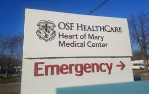 Sign for OSF Heart of Mary Medical Center.