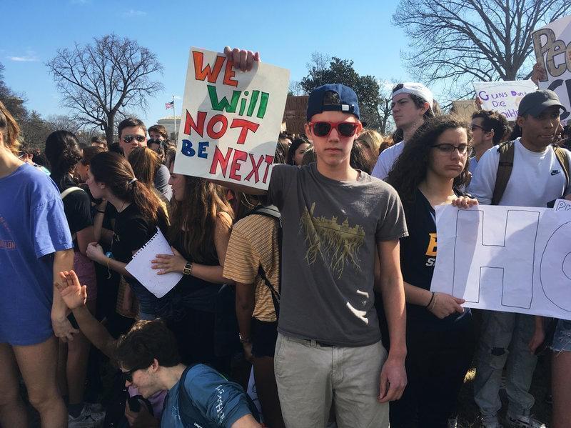 Hundreds of students in the D.C. metro area marched to the Capitol and the White House Wednesday, demanding an end to school violence.