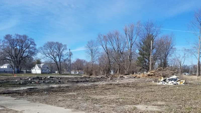 Site where a home was recently demolished in Champaign's Bristol Place neighborhood. 