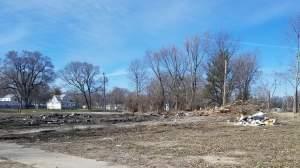 Site where a home was recently demolished in Champaign's Bristol Place neighborhood. 