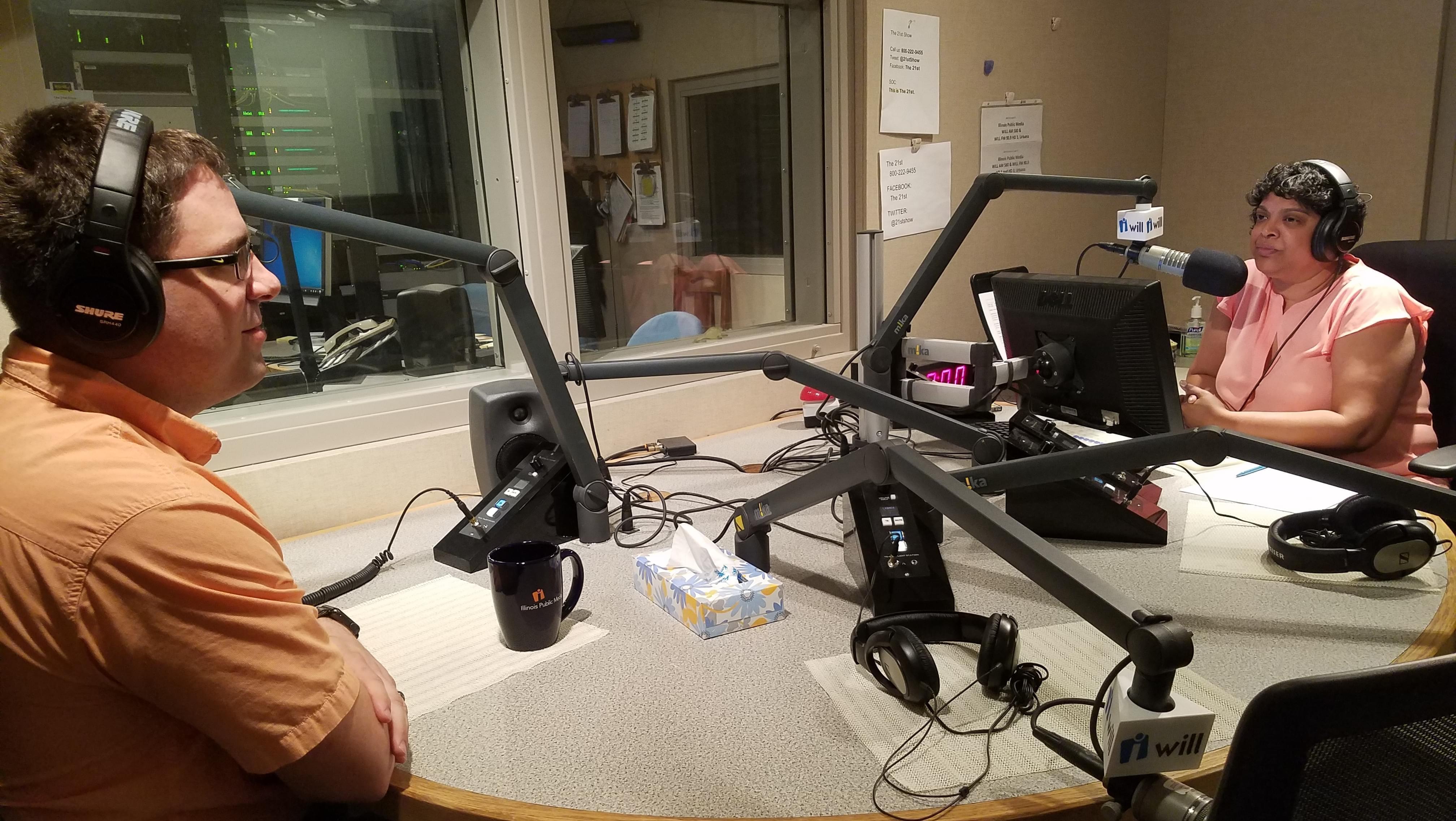 U of I Campus Police Lt. Joe McCullough with Niala Boodhoo.