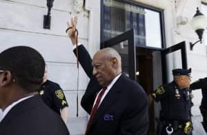 Bill Cosby leaving a courthouse in Pennsylvania after his conviction of drugging and molesting a woman.