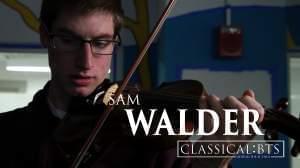 Sam Walder playing a violin