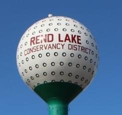 A water tower for the Rend Lake Conservancy District. 