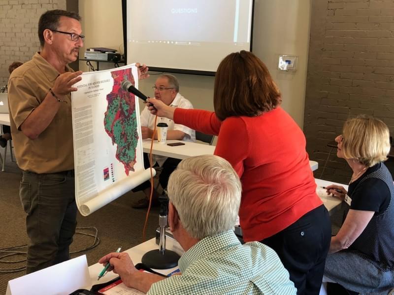 Illinois Environmental Protection Agency's Rick Cobb shares information at a Mahomet Aquifer Task Force meeting on Friday in Monticello. 