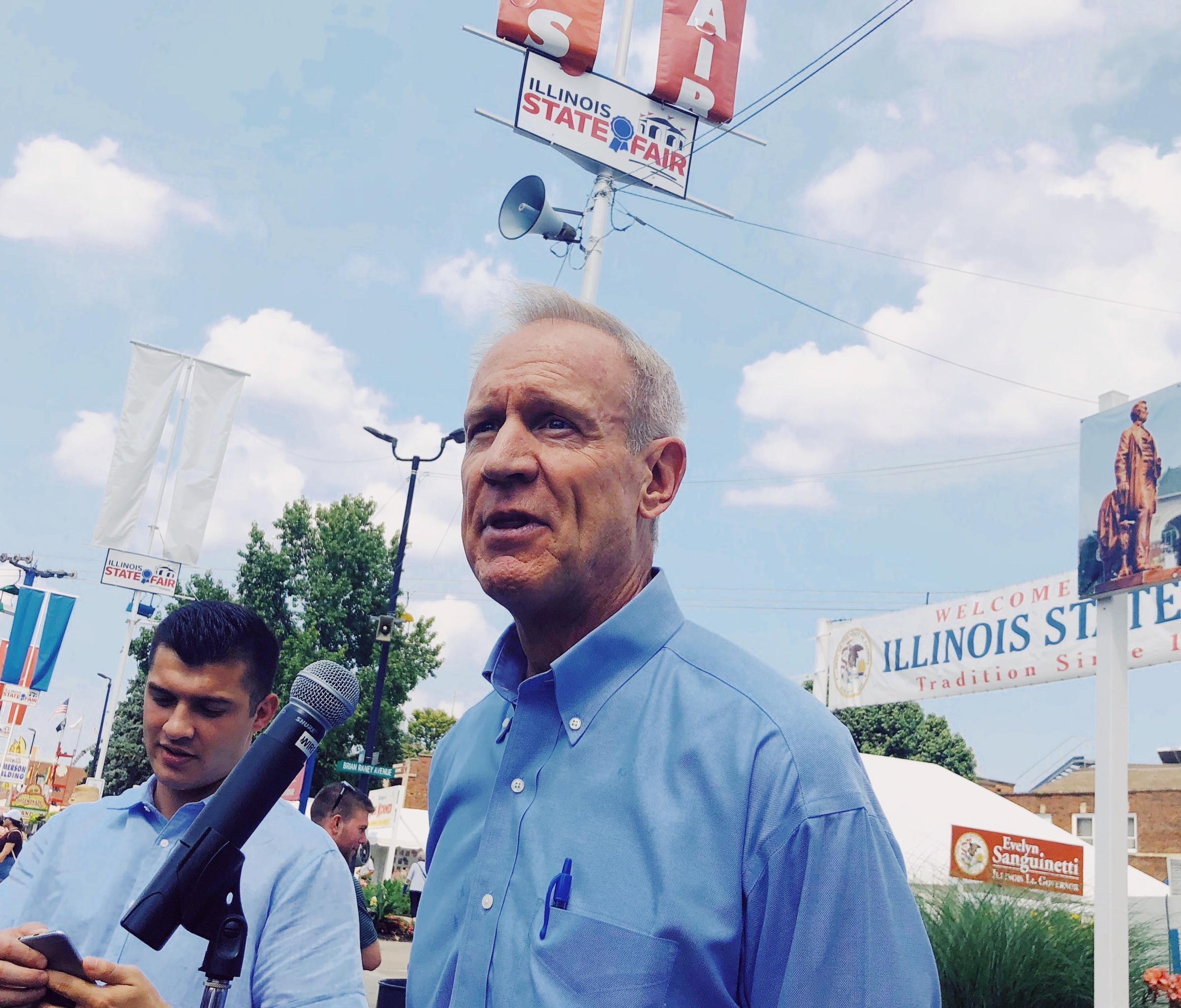 At a bill signing Monday, Illinois Governor Bruce Rauner continued to point fingers at House Speaker Michael Madigan for what he calls “illegal activity”.