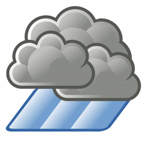 Illustration of a stormy cloud with heavy rain. 