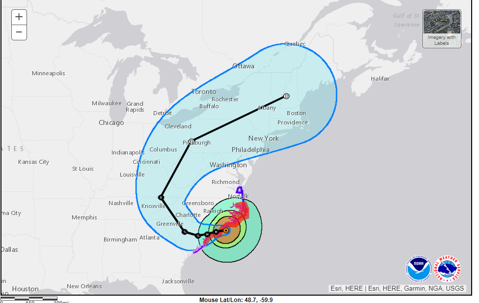 Hurricane Florence will bring "catastrophic flash flooding" to the Carolinas, the National Hurricane Center says. Sustained hurricane-force winds are hitting North Carolina.