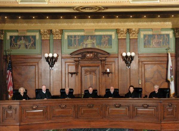 Portrait of current Illinois Supreme Court justices.