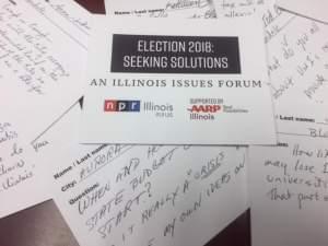 Question cards form Illinois Issues Forums.