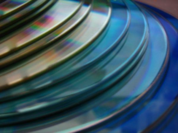 a stack of CDs