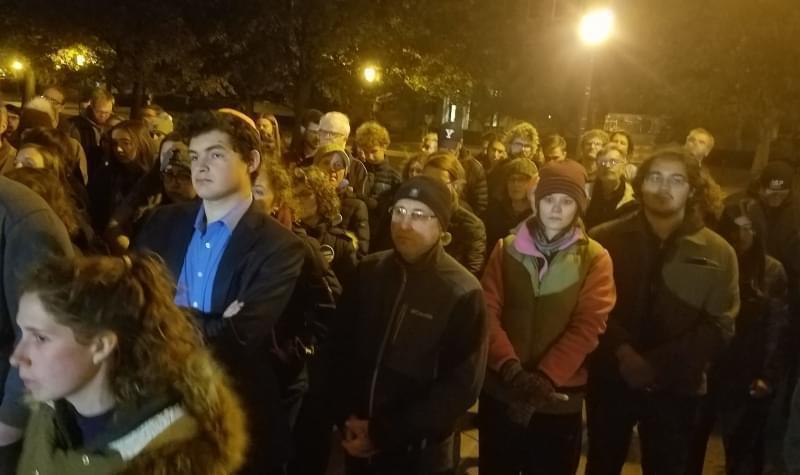 Vigil at University  of Illinois for Pittsburgh synagogue shooting victims.