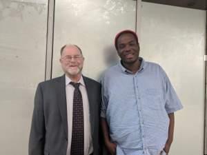 Alan Mills, executive director of the Uptown People's Law Center, and Leila Lee, a formerly incarcerated person who works with the Chicago chapter of the non-profit Black and Pink.