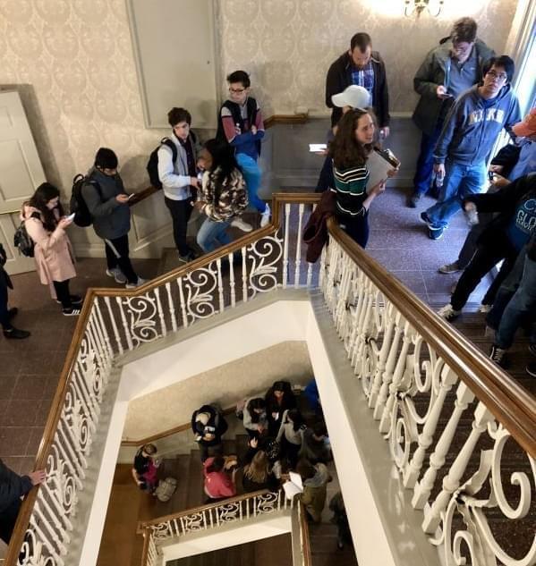 Students in line to vote early at the Illini Union on Nov. 5, 2018.