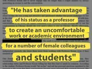 A quote from a U of I campus investigation into sexual harassment allegations against law professor Jay Kesan.