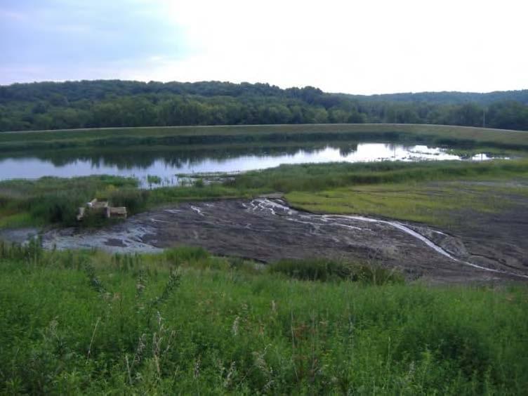 A view of the New East Ash Pond at the retired Vermilion Power Plant near Oakwood, Illinois