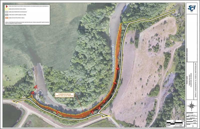 A diagram showing the extent of the wall Dynegy wants to build on the Middle Fork River
