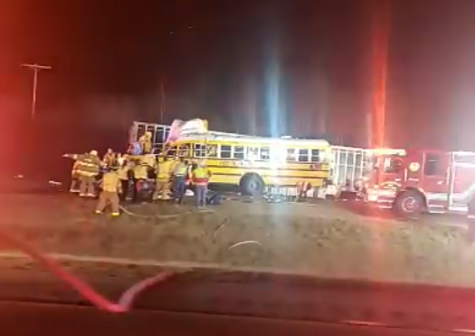 A screenshot from a video posted on Facebook of a passer-by who spotted the crash off Interstate 74.