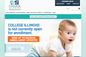 Screen shot of the College Illinois! website, showing the program isn't accepting new contracts.