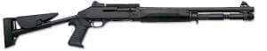 A Benelli M4 Super 90 semi-automatic shotgun. 