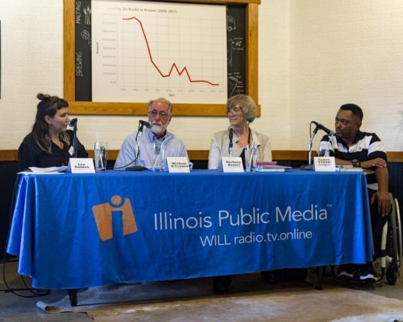 Illinois Newsroom hosted a News & Brews event to discuss the lack of spending on books in Illinois prisons with volunteers and formerly incarcerated people on July 24, 2018.