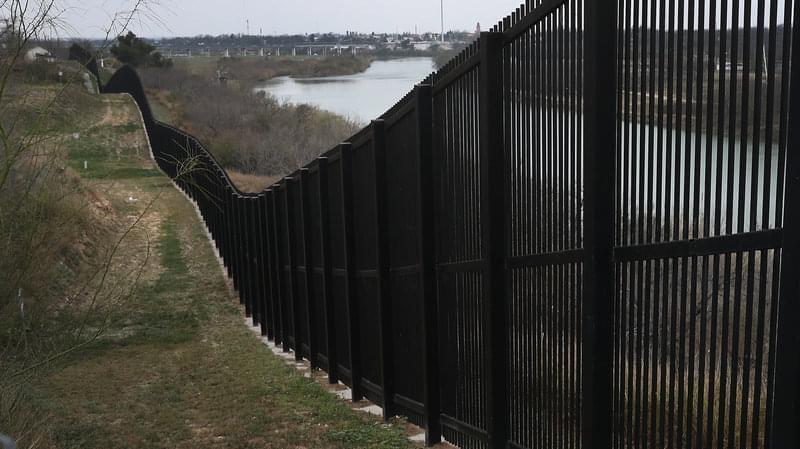 A border fence is seen near the Rio Grande which marks the boundary between Mexico and the United States on February 09, 2019, in Eagle Pass, Texas.