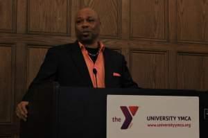 Tracy Parsons speaking at the University YMCA